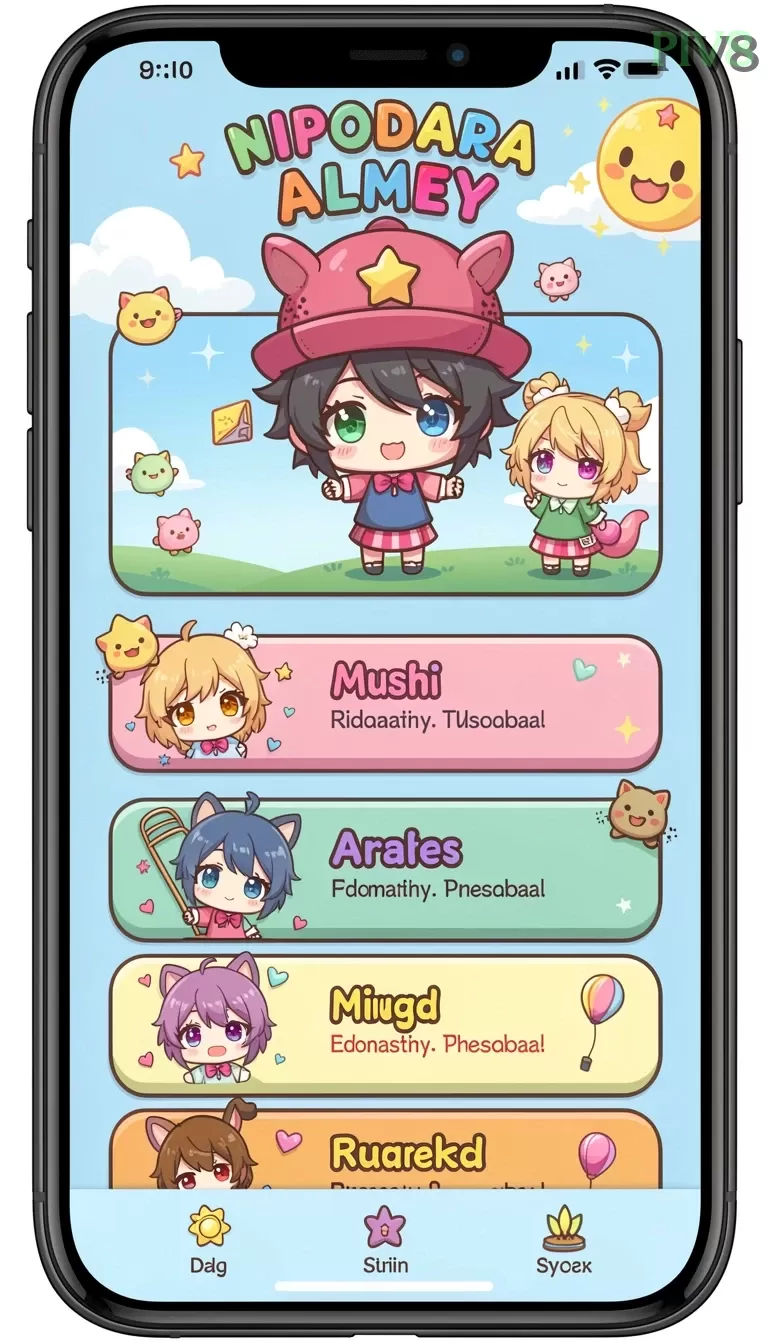 Cuplikan layar menu unduhan piv8 untuk perangkat Android